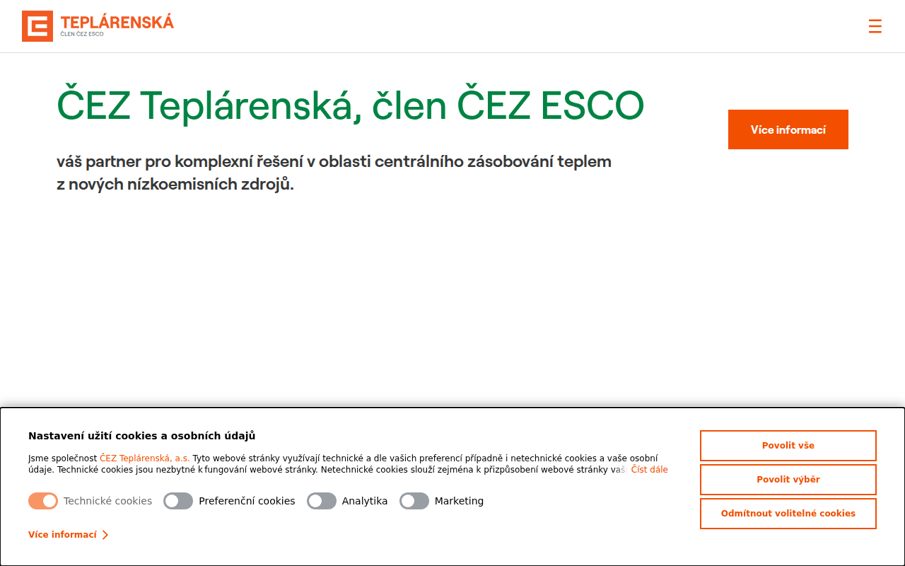 Screenshot webu cezteplarenska.cz